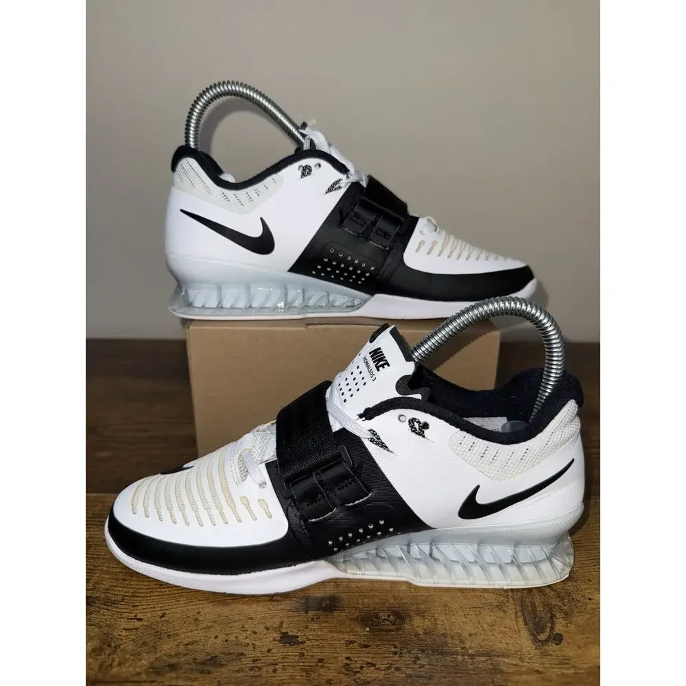 Nike Romaleos 3 White/Black Weightlifting Shoes Sz 6.5 Athletic Gym EUC!